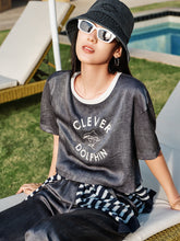 Women's Vintage Textured Printed T-Shirt
